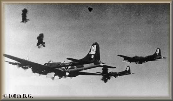 100th BG on the Bomb Run over Bremen October 8, 1943