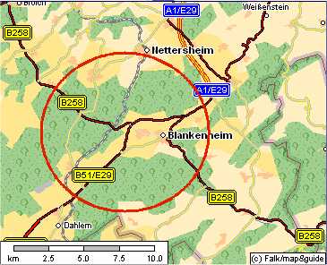 Estimate crash location from Heinz Knoke's map hand pointed