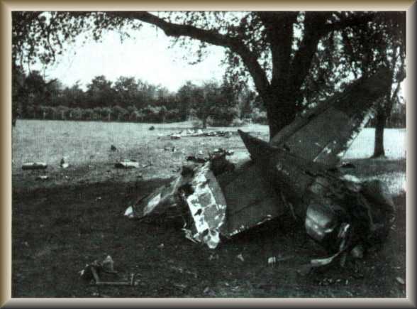 Wreck of a P-47 crashed near Argentan roun August 15, 1944